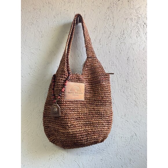 KURT KEIGER London raffia hobo shoulder bag + Dust bag Brown (Defective) - Picture 3 of 10
